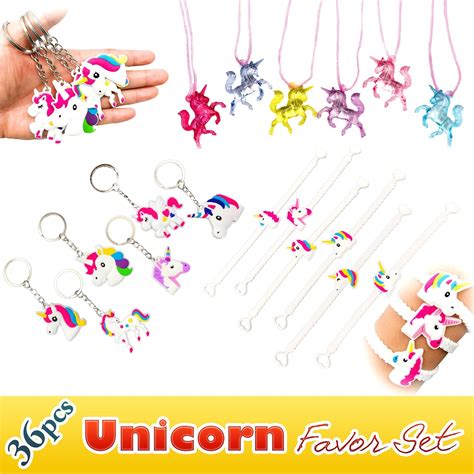 Rainbow Unicorn Toy Novelty Birthday Party Favor Set, 36pcs, Unicorn ...