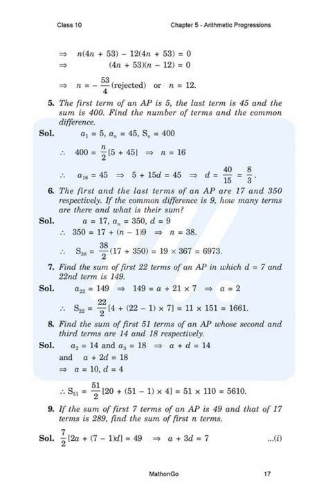 Image result for Class 10 Chapter 5 Maths Solutions