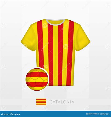 Football Uniform of National Team of Catalonia with Football Ball with ...