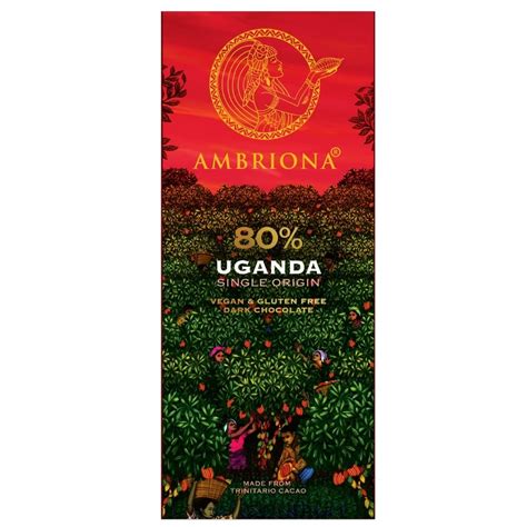 Ambriona Vegan and Gluten Free Dark Chocolate With 80% Uganda Origin ...
