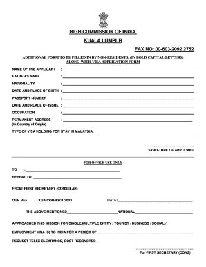 Fillable Online indiavisa com indianhigh commission email address form ...