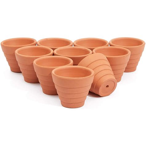 Juvale Mini Clay Terra Cotta Pots with Drainage Hole for India | Ubuy