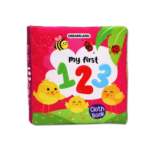 Dreamland Baby My First Cloth Book 123 With Squeaker And Crinkle Paper ...