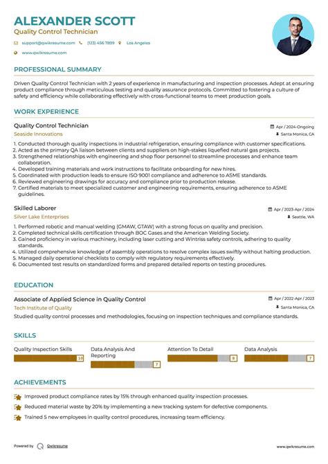 Cv Quality Control Technician at Indiana Mulquin blog