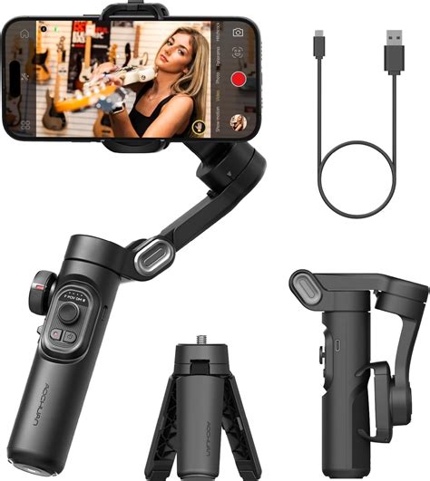 Amazon.com: AOCHUAN Phone Gimbal Stabilizer 3-Axis Smartphone Foldable ...