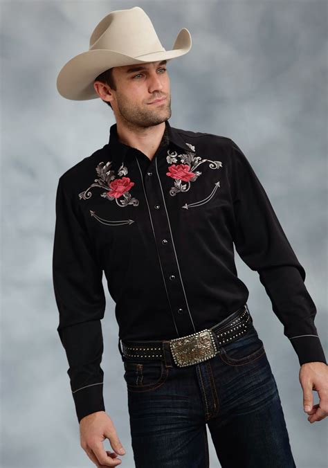 Mens Embroidered Western Shirt - "Baroque Rose" | Mexican outfit ...