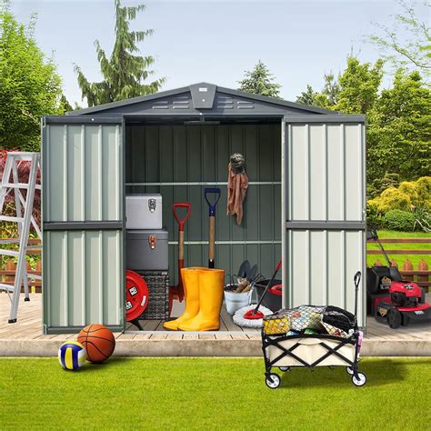 Buy Domi Backyard Storage Shed 6.5’ x 4.2’ with Galvanized Steel Frame ...