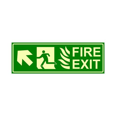 clickforsign glow in the dark Emergency Fire Exit Sign Top Arrow(300 x ...