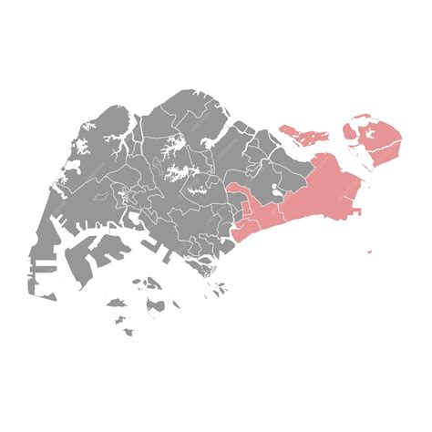 Premium Vector | South East Singapore Community Development Council map Vector illustration