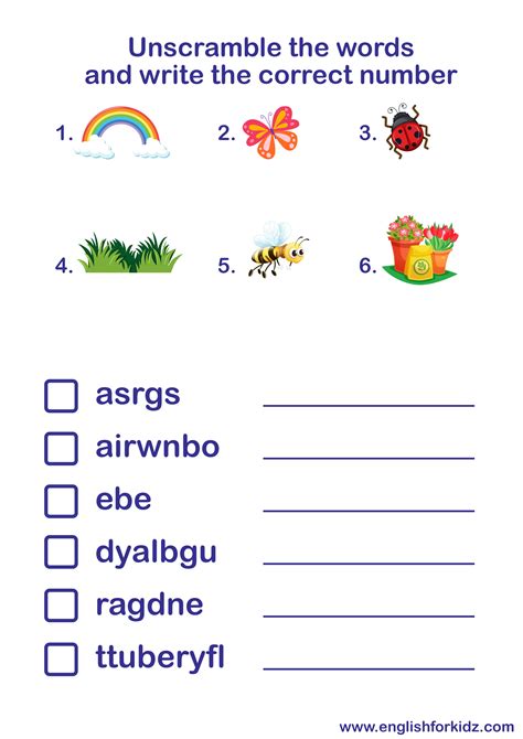 Image result for Spring Vocabulary Worksheet PDF