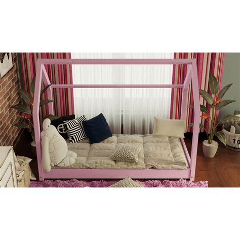 Pat casa Bella pentru copii 140x70 cm in stil scandinav, pat pentru fata cu rama foarte ...