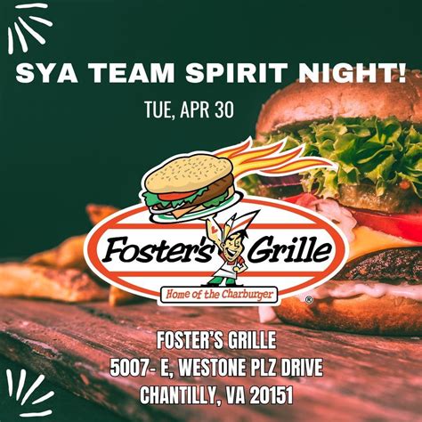 SYA Team Spirit Night!, Fosters Grille Westfield, Chantilly, 30 April ...