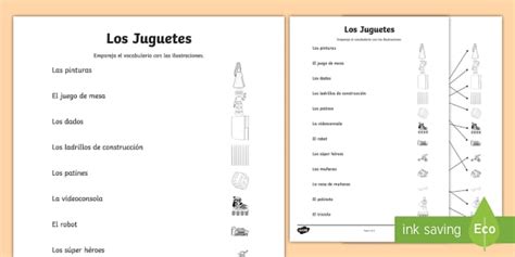 Toys Word and Picture Matching Worksheet / Worksheet