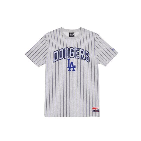 LOS ANGELES DODGERS MEN'S THROWBACK PINSTRIPE T-SHIRT - GRAY – JR'S SPORTS