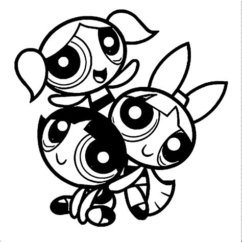 Cute Powerpuff Girls Coloring Page - Free Printable Coloring Pages for Kids