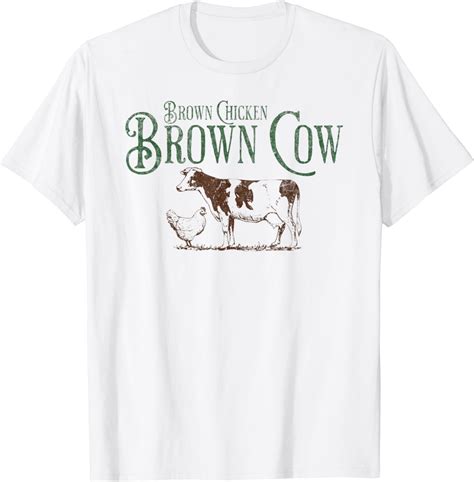 Brown Chicken Brown Cow Funny Bow Chicka Wow Wow Joke T-Shirt - Walmart.com