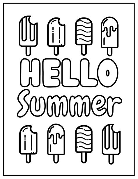 Cute Summer Coloring Coloring Pages