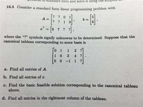 Image result for Standard Form of a Linear Programming Problem