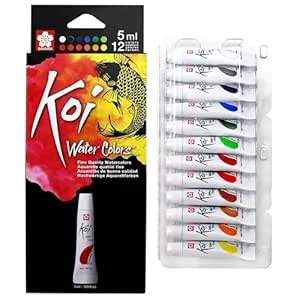 Sakura Koi Water Tube Watercolors, 12 Colors 60 ml : Amazon.in: Home ...