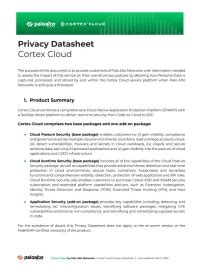 Cortex Cloud Privacy Datasheet - Palo Alto Networks