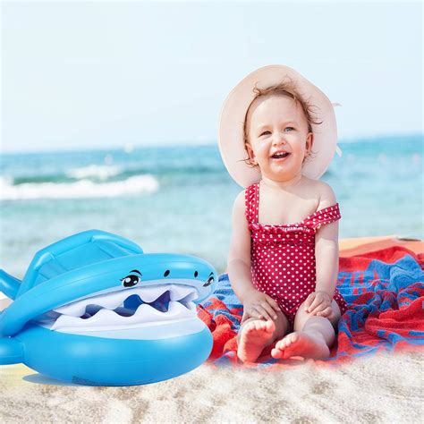 Buy Baby Float Swimming Pool Toddler Floaties with Inflatable Sunshade ...