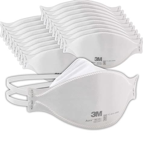 3M Aura Particulate Respirator 9210+, N95, Disposable, Smoke, Grinding ...