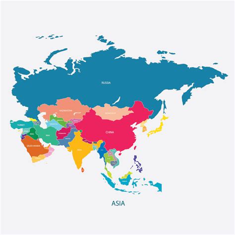 Map of Asia - Guide of the World