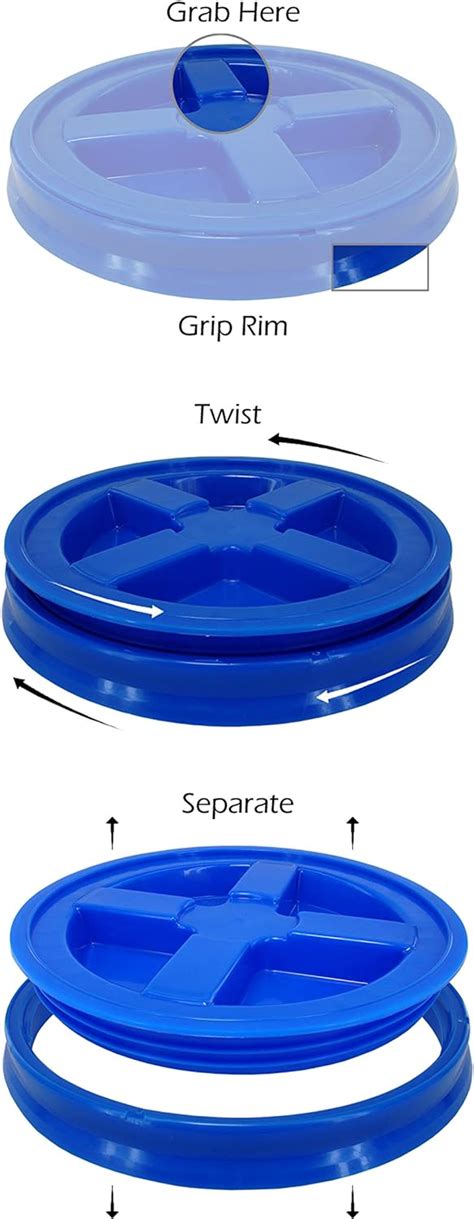 Buy Bucket Kit, One Blue 5 Gallon 90 mil Bucket with Blue Gamma Seal ...