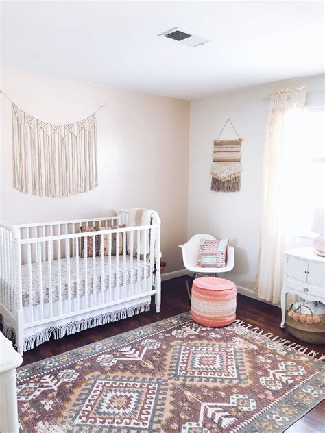 Hazel's Blush Bohemian Nursery | Boho baby room, Bohemian nursery, Baby ...