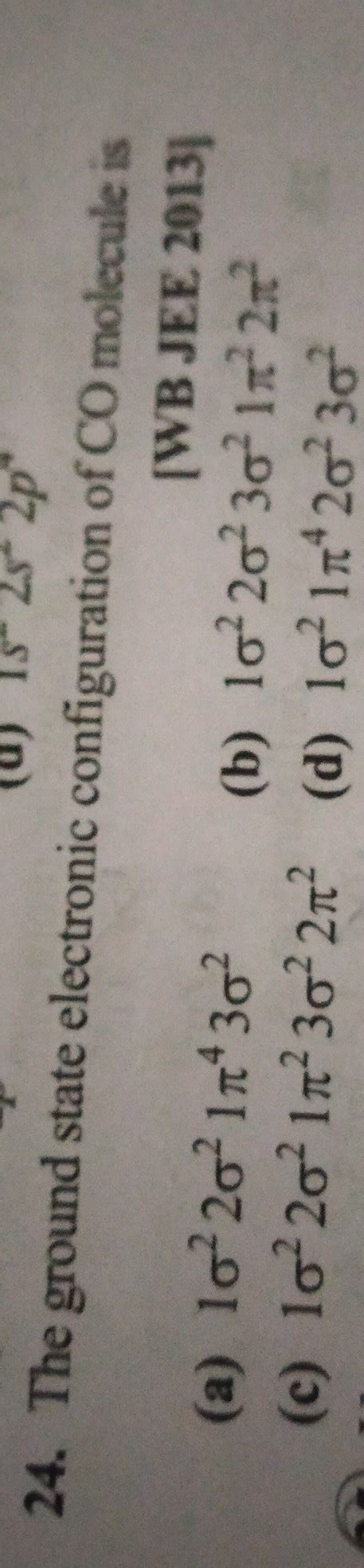 the ground state electronic configuration of CO molecule is - Brainly.in