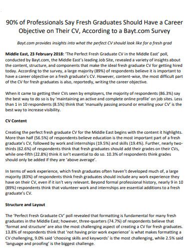 Career Objective - 30+ Examples Word, Google Docs, Apple Pages, PSD ...