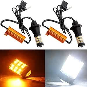 EverBright 1-Set 60 LEDs 7440 W21W WY21W LED Dual Color White/Amber ...