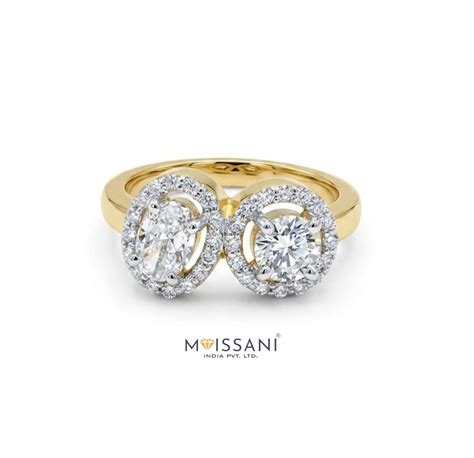 Lab-Grown Diamond Pear And Round Shape Ring - NR0011