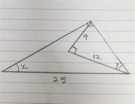 from the figure given below find the values (I) 2sin y (ii) 2 sin x ...