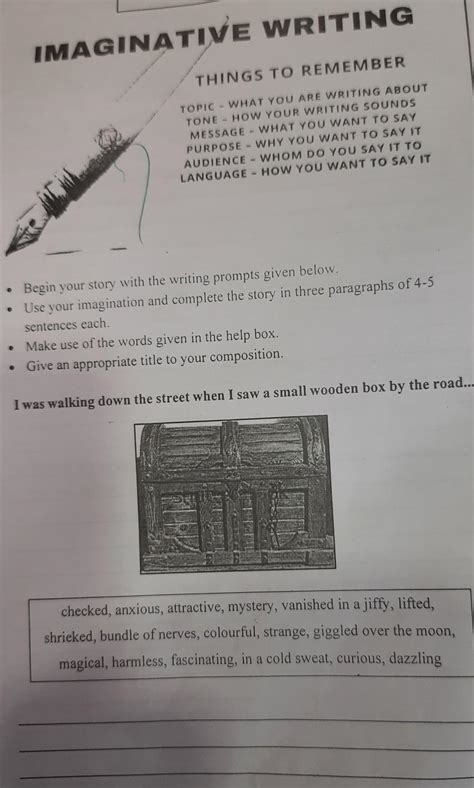 imaginative writing mysterious wooden box - Brainly.in