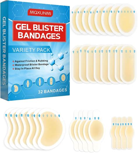 Blister Bandages, 32 Count MQXUNMI Self-Adhesive Blister Bandage Waterproof Blister Pads for ...