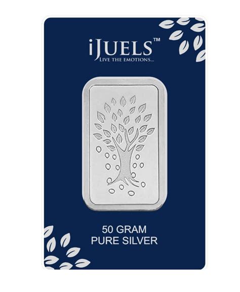 50 Grams 999 Silver BIS Hallmarked 50 Grams Kalpataru Tree Silver Bar/