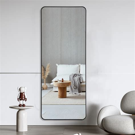 Black/ Gold Frame Floor Mirror Large Rectangle Full Body Mirror for ...