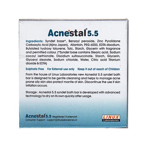 Acnestal 5.5 pH Balanced Acne Care Bar- 75g - Cureka - Online Health ...