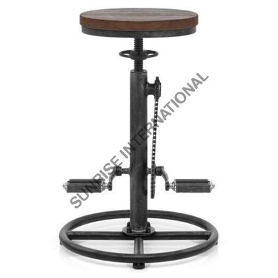 Bar Stools: pedal bar stool chair in solid wood & metal for restaurant ...