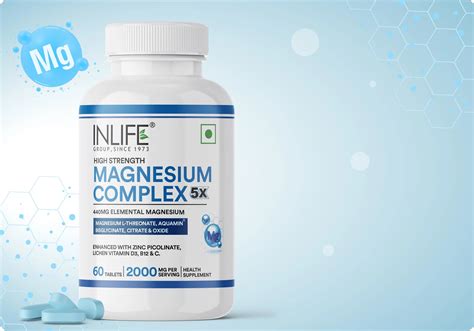 INLIFE 5X High Strength Magnesium Complex | 2000mg Multi-Source ...