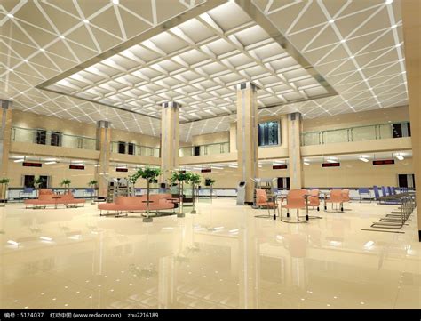 现代银行大厅3D模型待厅图片下载_红动中国