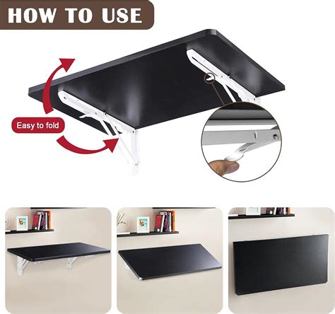 Buy Liang Dong Wall Mounted Floating Folding Computer Desk, Drop-Leaf ...