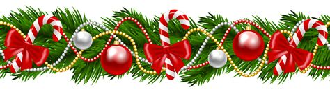 Transparent Background Christmas Garland Clipart