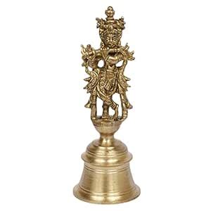 Buy Kartique Brass Krishna Bhagwan Murti with Bell | Showpiece for Home ...