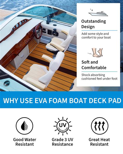Snapklik.com : OCEANBROAD Boat Flooring EVA Foam Self-Adhesive 96x45.6 ...