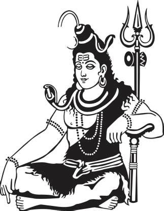 Jump up 59 cm Lord Shiv black wall sticker Self Adhesive Sticker Price ...