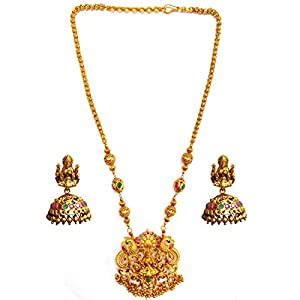 Buy Indian Mores South Temple Traditional Laxmi Matte Finish Copper and ...