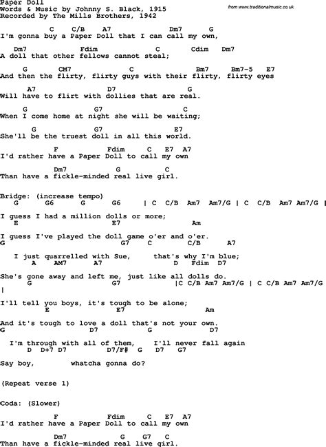 Paper Doll World Lyrics at Alyssa Camm blog