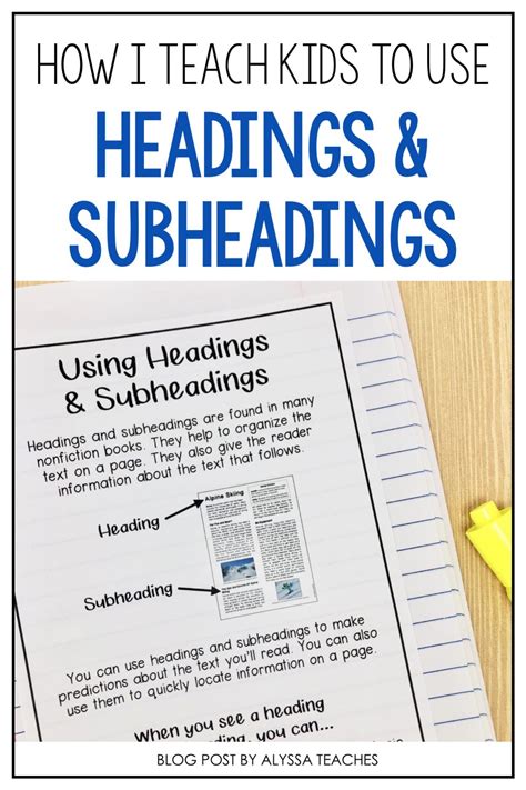 Teaching Headings and Subheadings – Alyssa Teaches